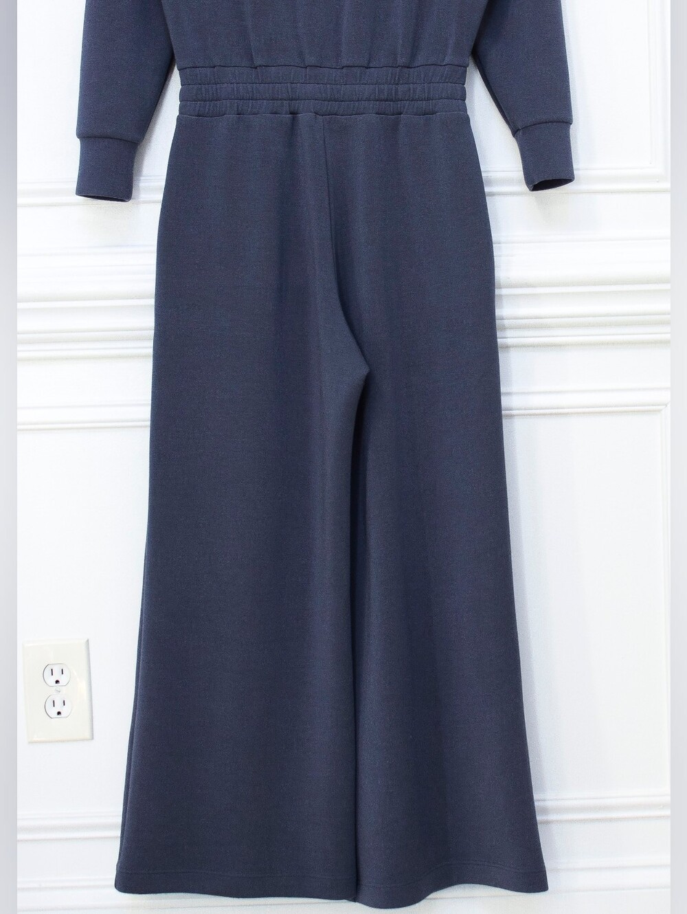 Spanx AirEssentials Off Shoulder Jumpsuit Blue Size SP Wide Leg Slouchy Lounge - Picture 9 of 14